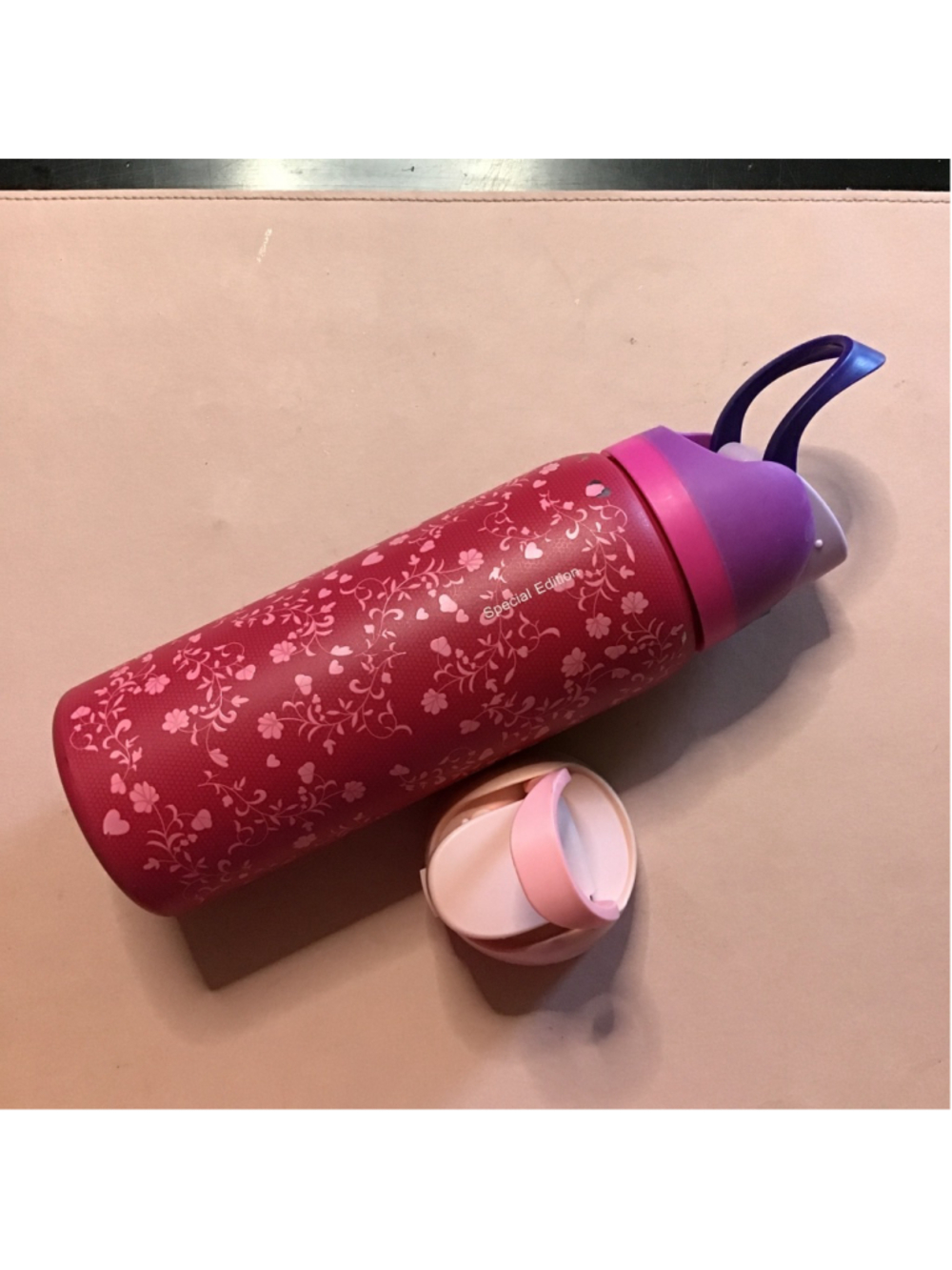 Owala Red & Purple Pink Floral Print Water Bottle 32oz